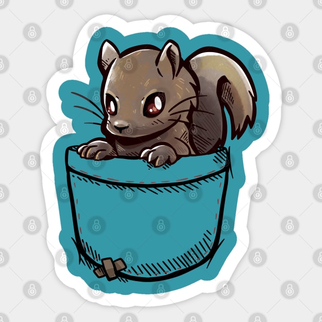 Pocket Cute Grey Squirrel Sticker by TechraPockets